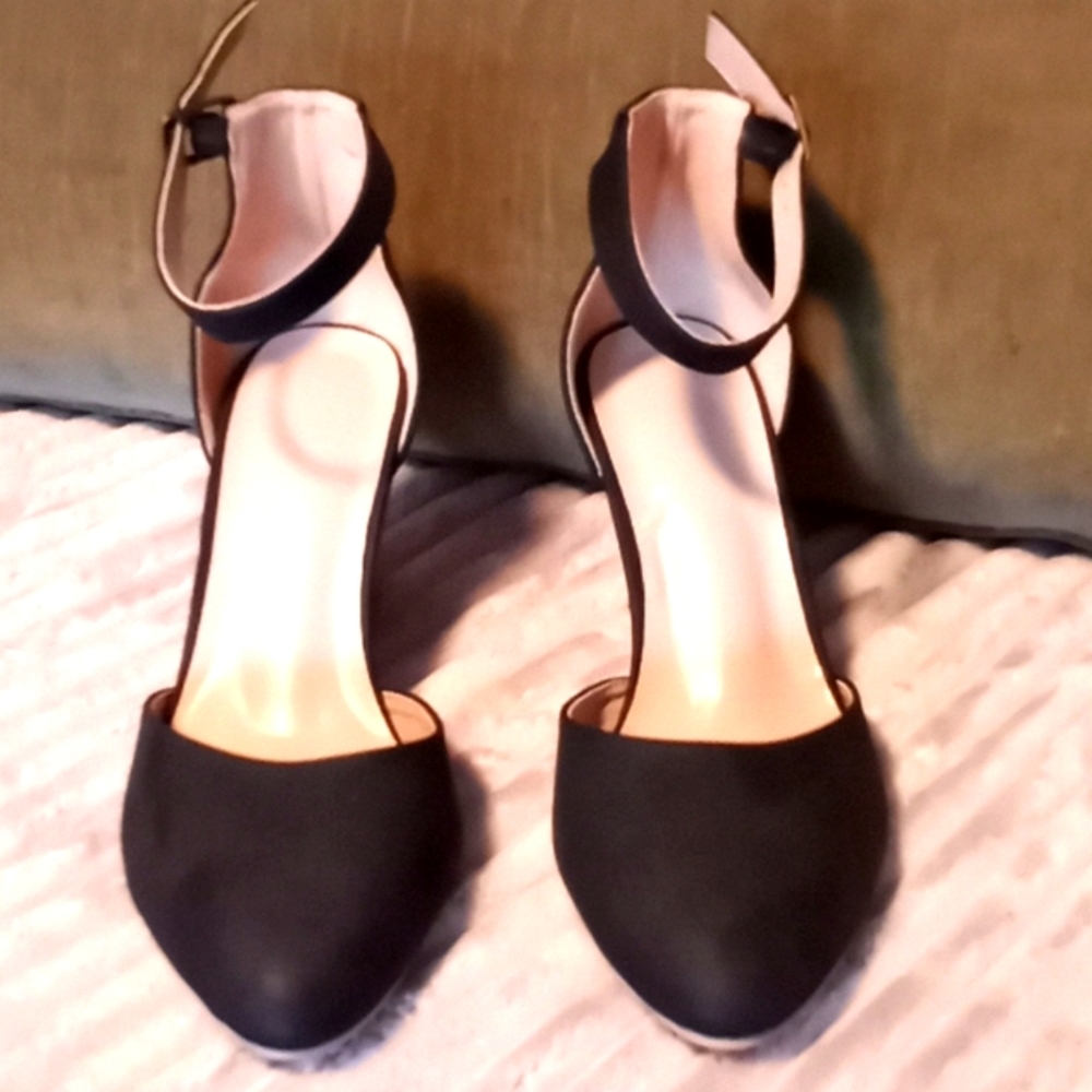 Ankle strap wedge heels